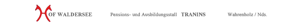Banner mit Logo Hof Waldersee Stall Tranins